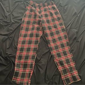 Shein Red Plaid Pants